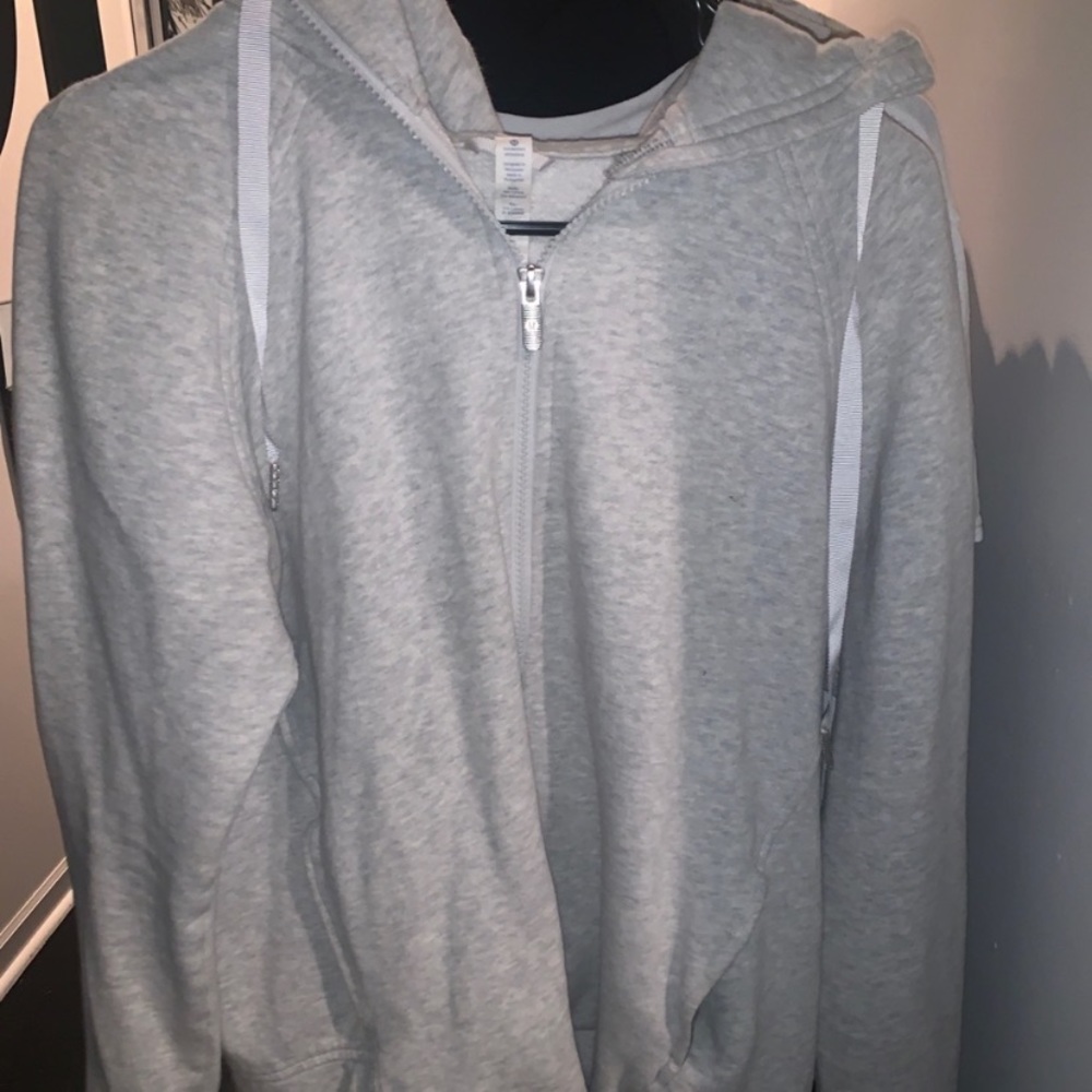 Lululemon light gray hoodie with ribbon strings